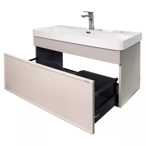 Тумба подвесная с раковиной Comforty Мадрид 1000x465x515 серый шёлк (00-00020148) Тумба подвесная с раковиной Comforty Мадрид 1000x465x515 серый шёлк (00-00020148)