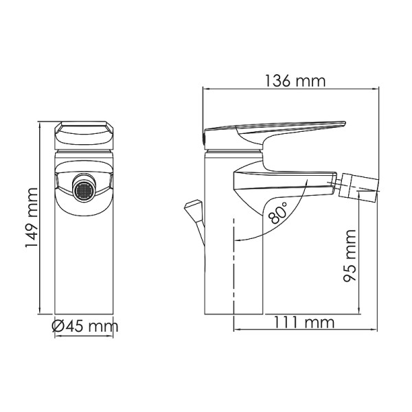 Смеситель для биде WasserKRAFT Aisch золотой (5506)