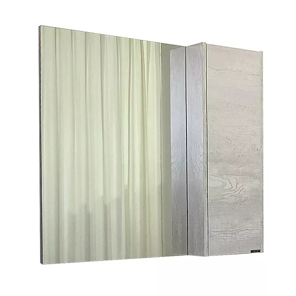 Шкаф зеркальный Comforty Бремен 900x155x800 дуб белый (00004142374)