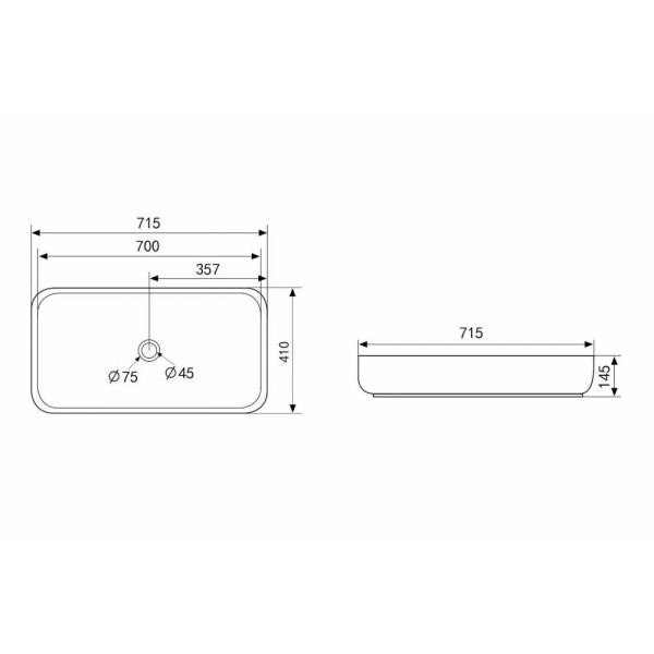 Раковина накладная Abber Rechteck серая матовая (AC2210MG) Раковина накладная Abber Rechteck серая матовая (AC2210MG)