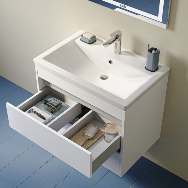 Тумба подвесная Iddis Zodiac X 70 см белый подходит умыв. 4077000i28 (ZDX70W0i95)