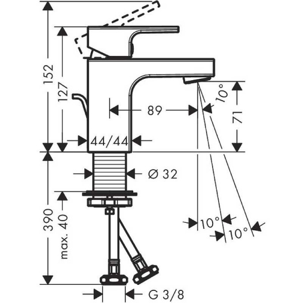 Смеситель для раковины Hansgrohe Vernis Sh черный, с донным клапаном (71560670) Смеситель для раковины Hansgrohe Vernis Sh черный, с донным клапаном (71560670)