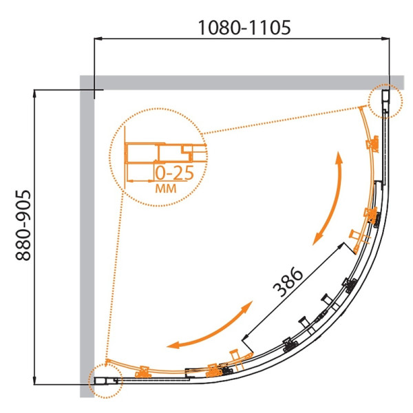 Душевой уголок Cezares Molveno 110x90x195 стекло прозрачное, профиль хром (MOLVENO-RH-2-110/90-C-Cr-IV) Душевой уголок Cezares Molveno 110x90x195 стекло прозрачное, профиль хром (MOLVENO-RH-2-110/90-C-Cr-IV)
