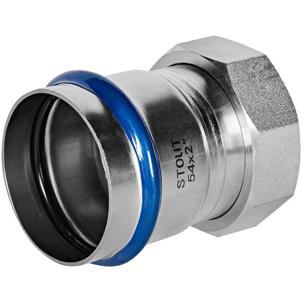 Переход 54х2"B с накидной гайкой Stout SSS-2026 ВПр-ВР (нерж.ст., пресс) SSS-2026-000542 Переход 54х2"B с накидной гайкой Stout SSS-2026 ВПр-ВР (нерж.ст., пресс) SSS-2026-000542