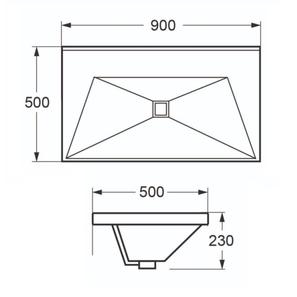 Раковина Cezares Crystal 900x500x230 (CZR-1188-900/500)