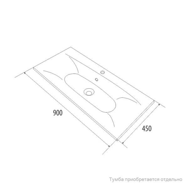 Раковина мебельная 90x49 002 Iddis (0029000i28)