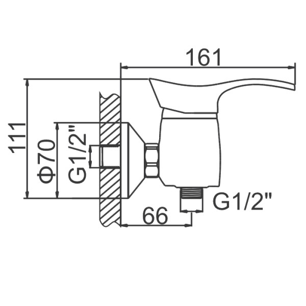 Смеситель для душа Ledeme с душевым гарнитуром (L2001)