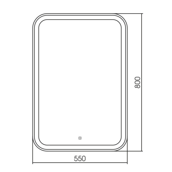 Зеркало Abber See 80x55 с подсветкой, сенсорный выключатель, диммер (AG6106S)