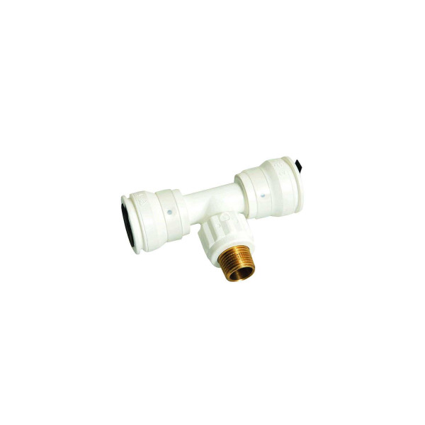 Тройник 16х1/2"Нх16 Henco Vision PVDF (Push Fit, белый) (14SK-160416)