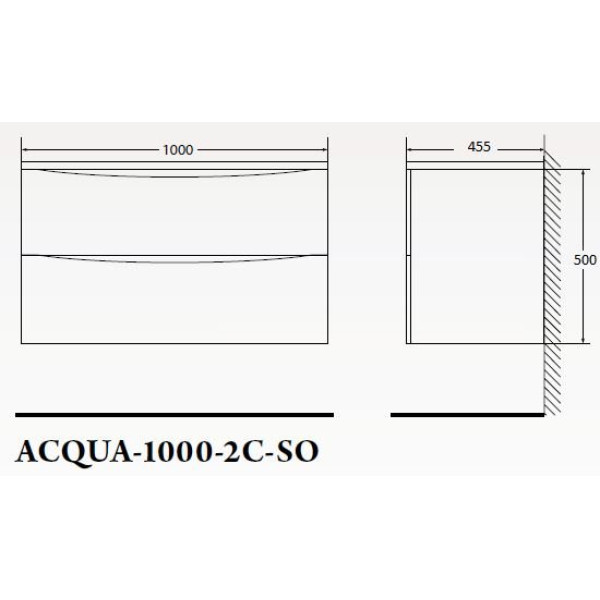 Тумба подвесная BelBagno Acqua 100 см Bianco Lucido (Acqua-1000-2C-SO-BL)