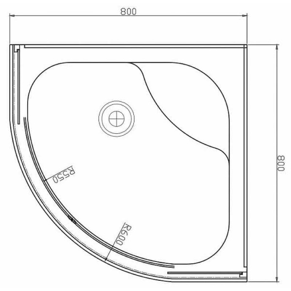 Душевой уголок Berges Solo R 800*800*1900 стекло прозрачное, профиль хром сильвер (61101)