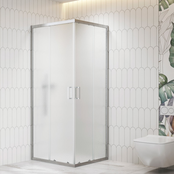 Душевой уголок RGW 80x80x195 стекло рифленое, профиль хром (06093688-41)