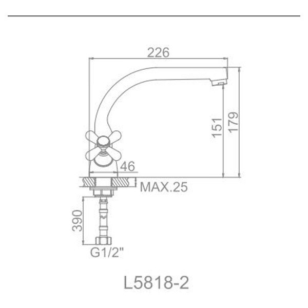 Смеситель для кухни Ledeme (L5818-2)