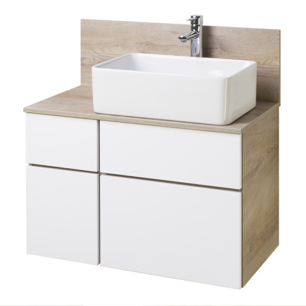 Тумба над стиральной машиной Aquaton 80x46x52 белая (1A24451MIX40)