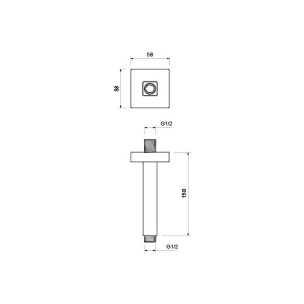 Держатель верхнего душа Aquatek 150 мм хром (AQ2172CR)