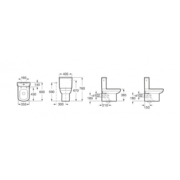 Унитаз напольный Roca Dama Senso 60x40,5x38,5 белый (7.3425.1.800.0)