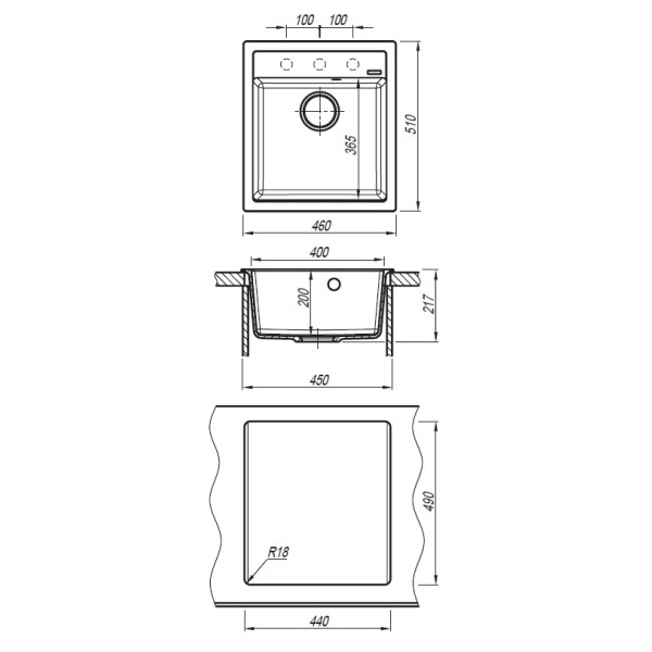 Мойка для кухни Florentina Липси 460 46х51 (Fs, Антрацит) Мойка для кухни Florentina Липси 460 46х51 (Fs, Антрацит)