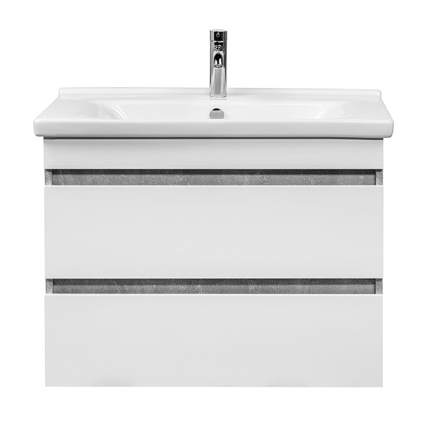 Тумба подвесная Aquanika Base 785x430x525 бетон/белый (AQB784352RU114)