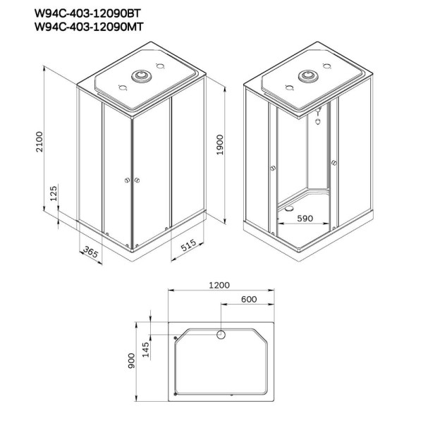 Кабина душевая прямоугольная AM.PM X-Joy 120x90 стекло прозрачное, профиль черный матовый (W94C-403-12090BT) Кабина душевая прямоугольная AM.PM X-Joy 120x90 стекло прозрачное, профиль черный матовый (W94C-403-12090BT)