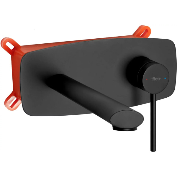 Смеситель для раковины скрытого монтажа REA Oval Black mat + box (REA-B8860)