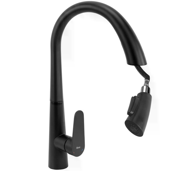 Смеситель для кухни Rea Ross черный матовый (REA-B5313) Смеситель для кухни Rea Ross черный матовый (REA-B5313)