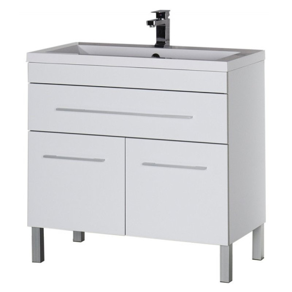 Тумбы напольные Aquanet Верона 100 белый (напольная 1 ящик 2 дверцы) (182710) Тумбы напольные Aquanet Верона 100 белый (напольная 1 ящик 2 дверцы) (182710)