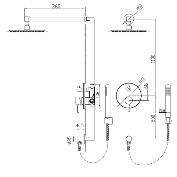 Душевая система RGW Shower Panels хром (21140851-01)