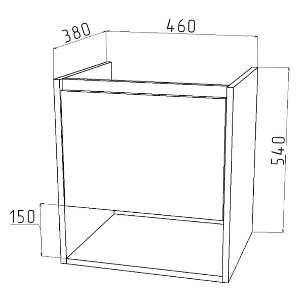 Тумба подвесная Melodia Этюд 50 (Como 50) 1 ящик графит/дуб золотой (MFR80036GT)