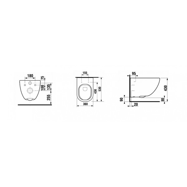 Унитаз подвесной Laufen Basal Rimless с сиденьем (8.66E1.0.000.000.1)