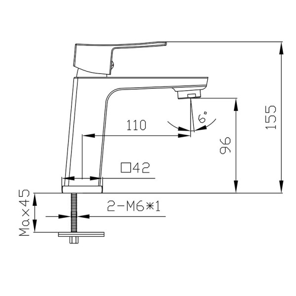 Смеситель для раковины Melodia Etude без гибкой подводки, хром (MDV30020)