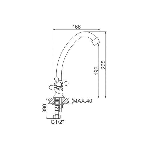 Смеситель для кухни Ledeme хром (L4026)