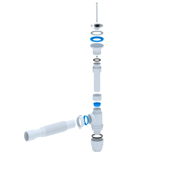 Сифон Ани-Пласт 1 1/4"x32 с гибкой трубой mini Юнг