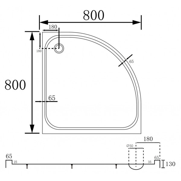 Душевой поддон Abber 80х80 белый (AD3A080)