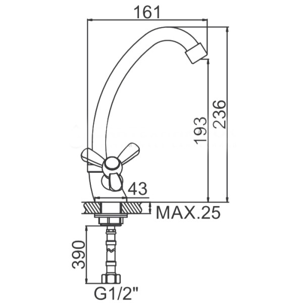 Смеситель для кухни Ledeme хром (L4112)