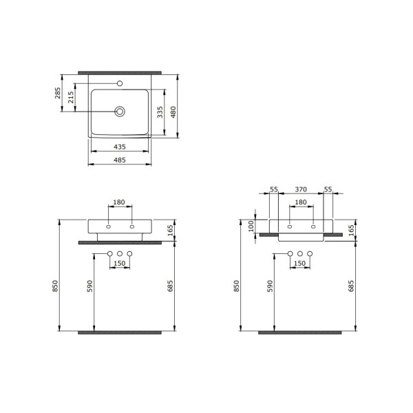 Раковина подвесная Berges Strati 48,5х48 см белая (182005) Раковина подвесная Berges Strati 48,5х48 см белая (182005)