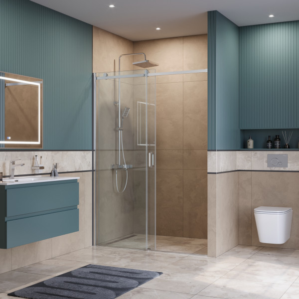 Душевая дверь BelBagno Soft Close-2 150x200 стекло прозрачное, профиль хром глянцевый (SOFT_CLOSE-2-BF-1-150-C-Cr)