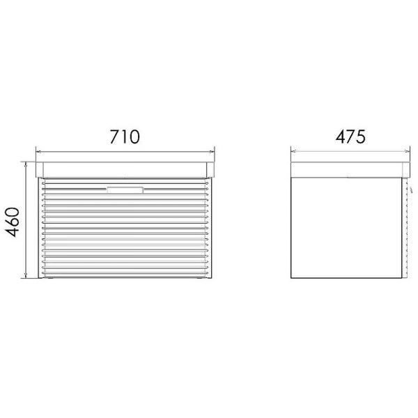 Тумба подвесная с раковиной Comforty Танжер 700x475x460 белый матовый (00-00019565)