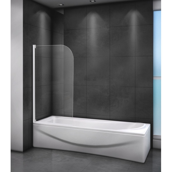 Душевая шторка для ванны Cezares Relax 80x140 стекло прозрачное, профиль белый (RELAX-V-1-80/140-C-Bi)