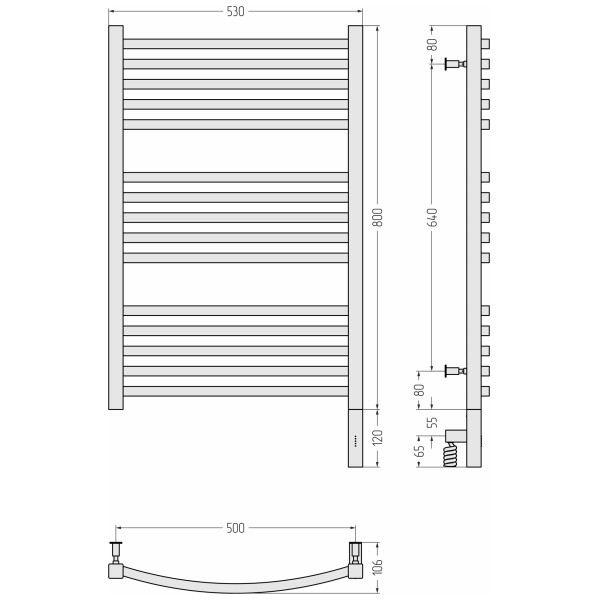 Полотенцесушитель электрический Сунержа Аркус 3.0 800x500 провод справа матовый белый (30-5705-8050) Полотенцесушитель электрический Сунержа Аркус 3.0 800x500 провод справа матовый белый (30-5705-8050)