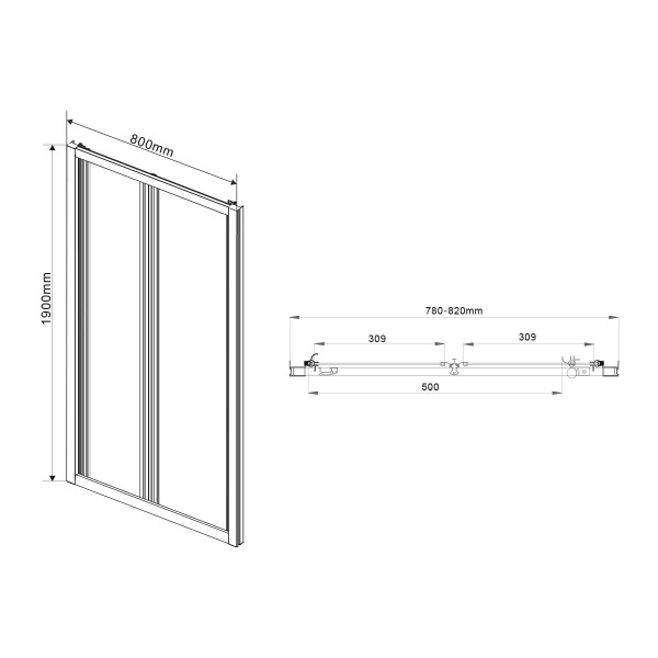 Душевая дверь Vincea Garda VDB-1G 800х1900 стекло прозрачное, профиль хром (VDB-1G800CL)