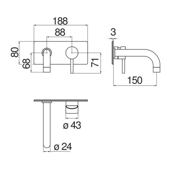 Смеситель для раковины Nobili Live внешняя часть белый (LV00198WM)