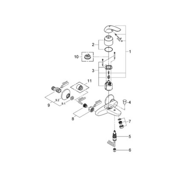 Смеситель для ванны и душа Grohe Euroeco (32743000)