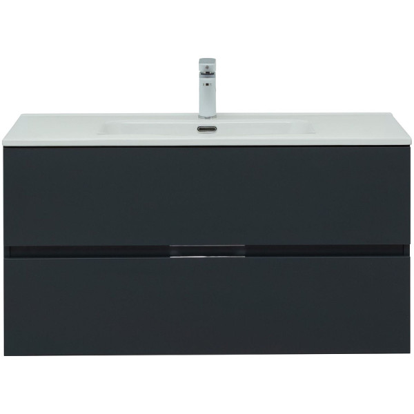 Тумба подвесная Aquanet Алвита New 100 2 ящика, антрацит (00277519)