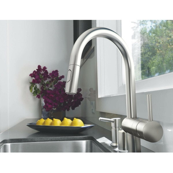 Смеситель для кухни Grohe Minta с выдвижным изливом Сталь (32321DC2) Смеситель для кухни Grohe Minta с выдвижным изливом Сталь (32321DC2)
