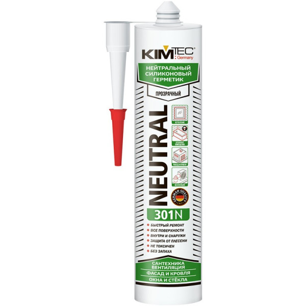 Герметик силиконовый нейтральный KIM TEC 301N 280 мл. (прозрачный) (02-01-62)