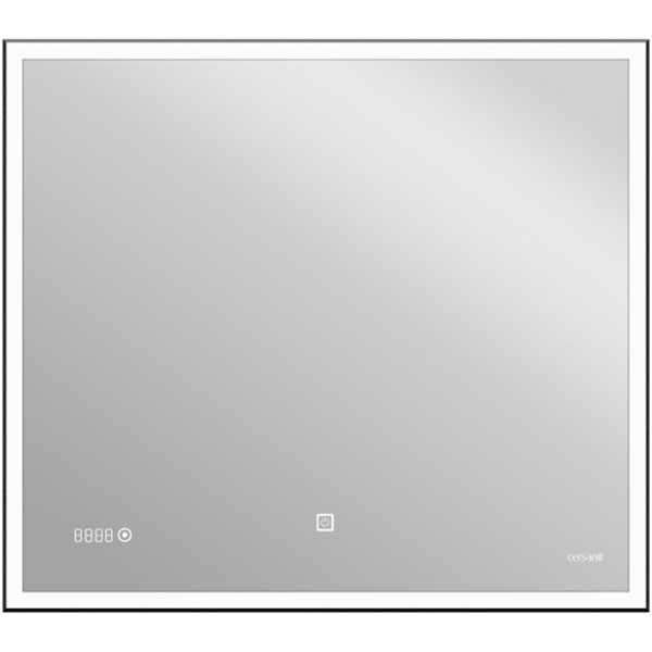 Зеркало Cersanit LED 011 Design 100x80 с подсветкой с часами металл. рамка