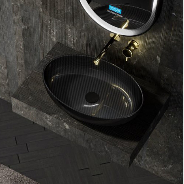 Раковина накладная Abber Karbon 600x400 черный (AK2041) Раковина накладная Abber Karbon 600x400 черный (AK2041)