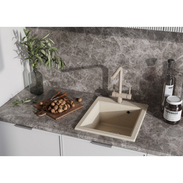 Мойка для кухни врезная Aquaton Линеа 584x517x228 шампань (1.A733.0.32L.W29.0)