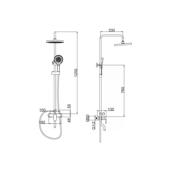 Душевая система Fashun хром (A2485) Душевая система Fashun хром (A2485)