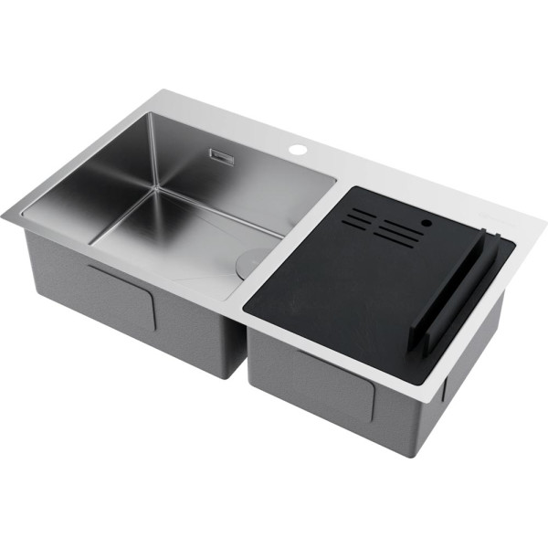 Мойки врезные Omoikiri Akisame 86-2 Side-IN 85х44 графит (4997021)